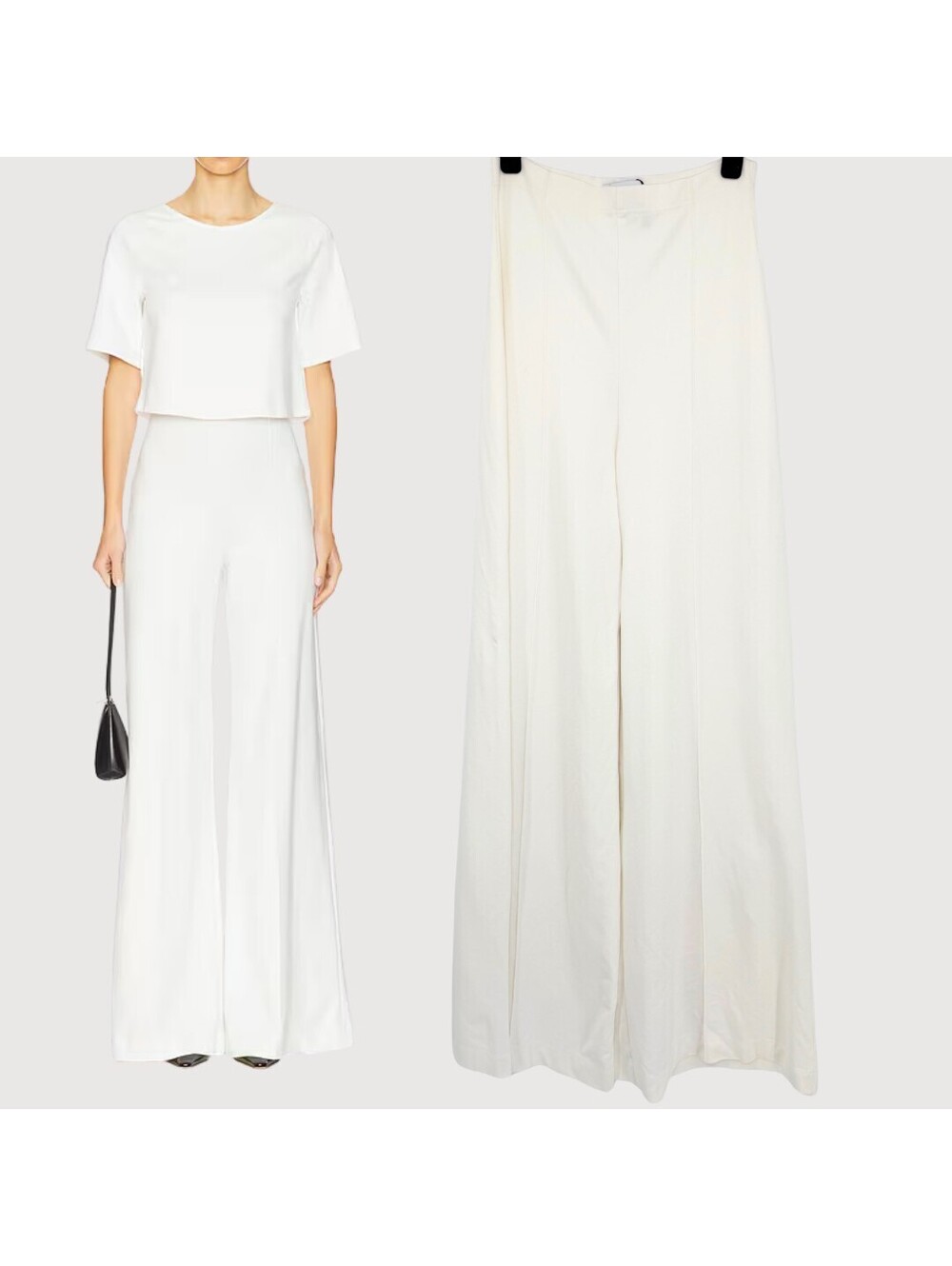 Revolve Ripley Rader NWT Ponte Knit Wide Leg Pants Ivory 4